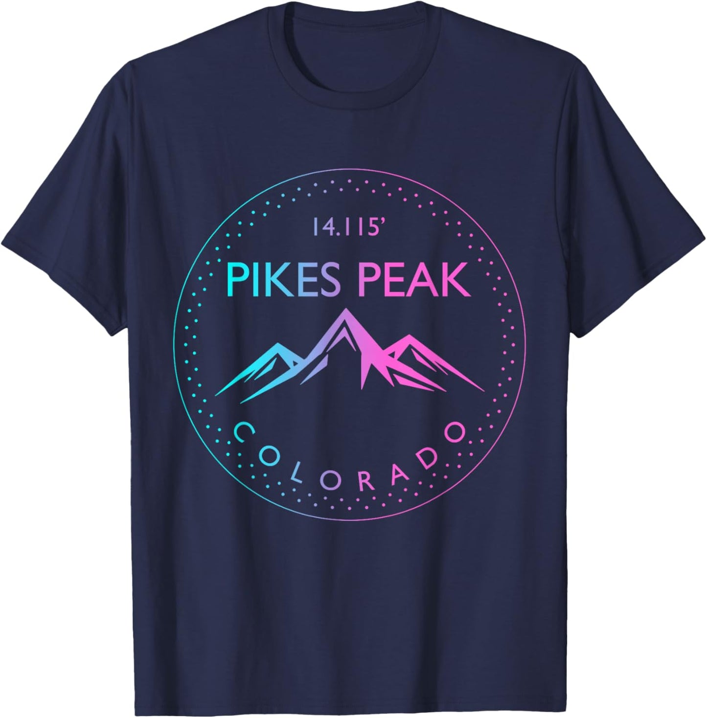 Pikes Peak Colorado Rocky Mountains Climbing Souvenirs T-Shirt - T-Shirt | Navy