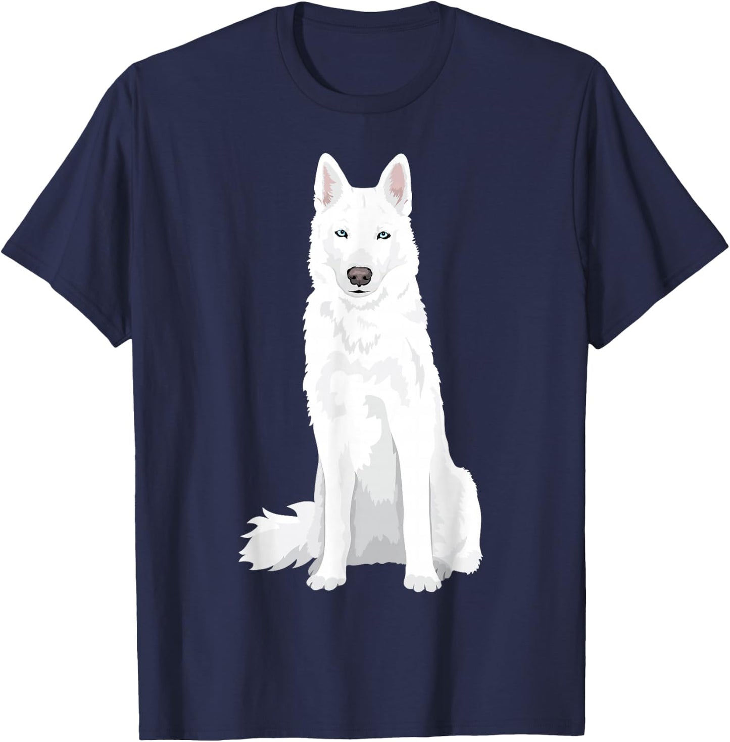 beautiful white Siberian Husky - sweet white Snow dog T-Shirt - T-Shirt | Navy