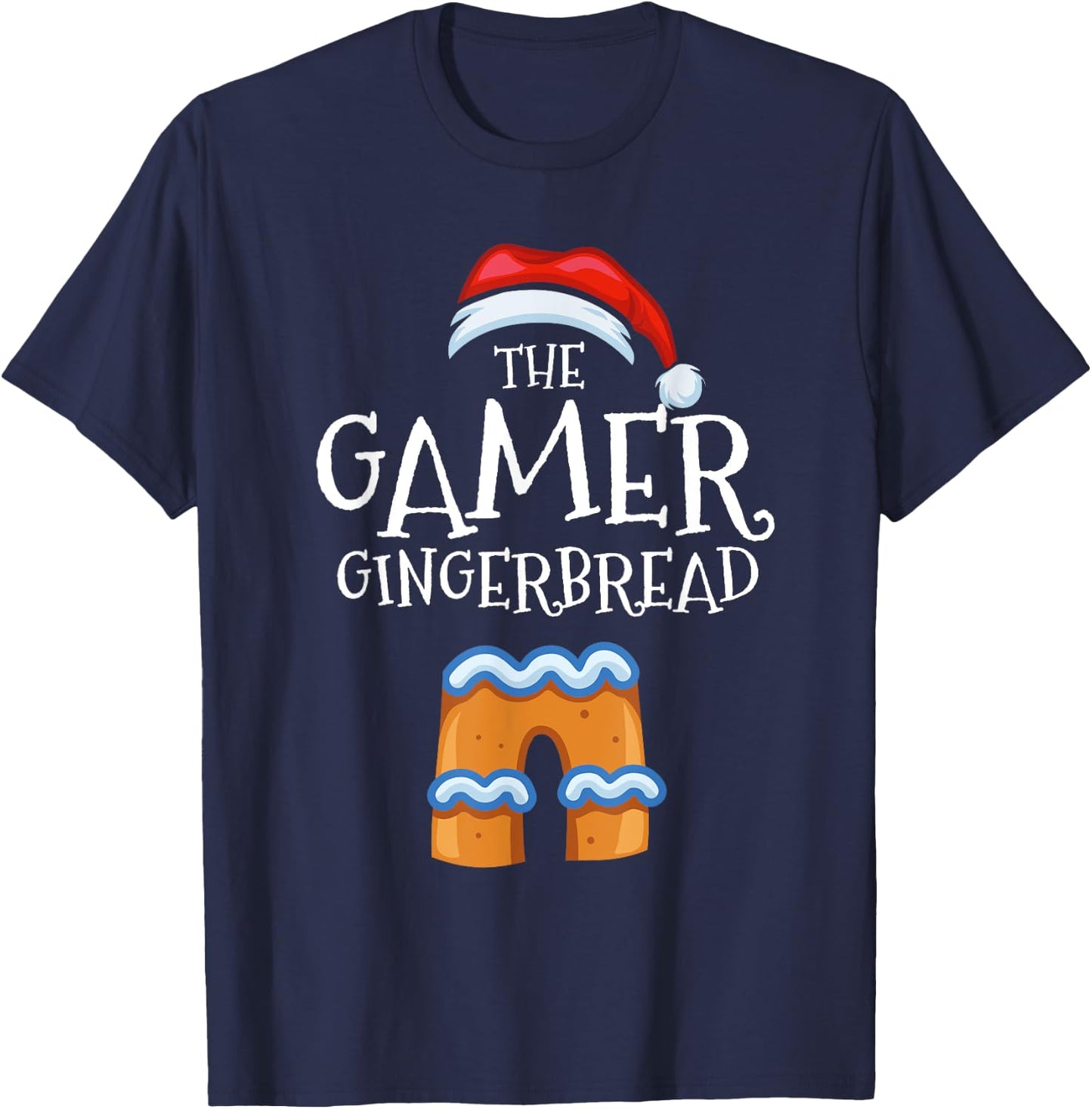 Gamer Gingerbread Family Matching Group Christmas Gift T-Shirt - T-Shirt | Navy