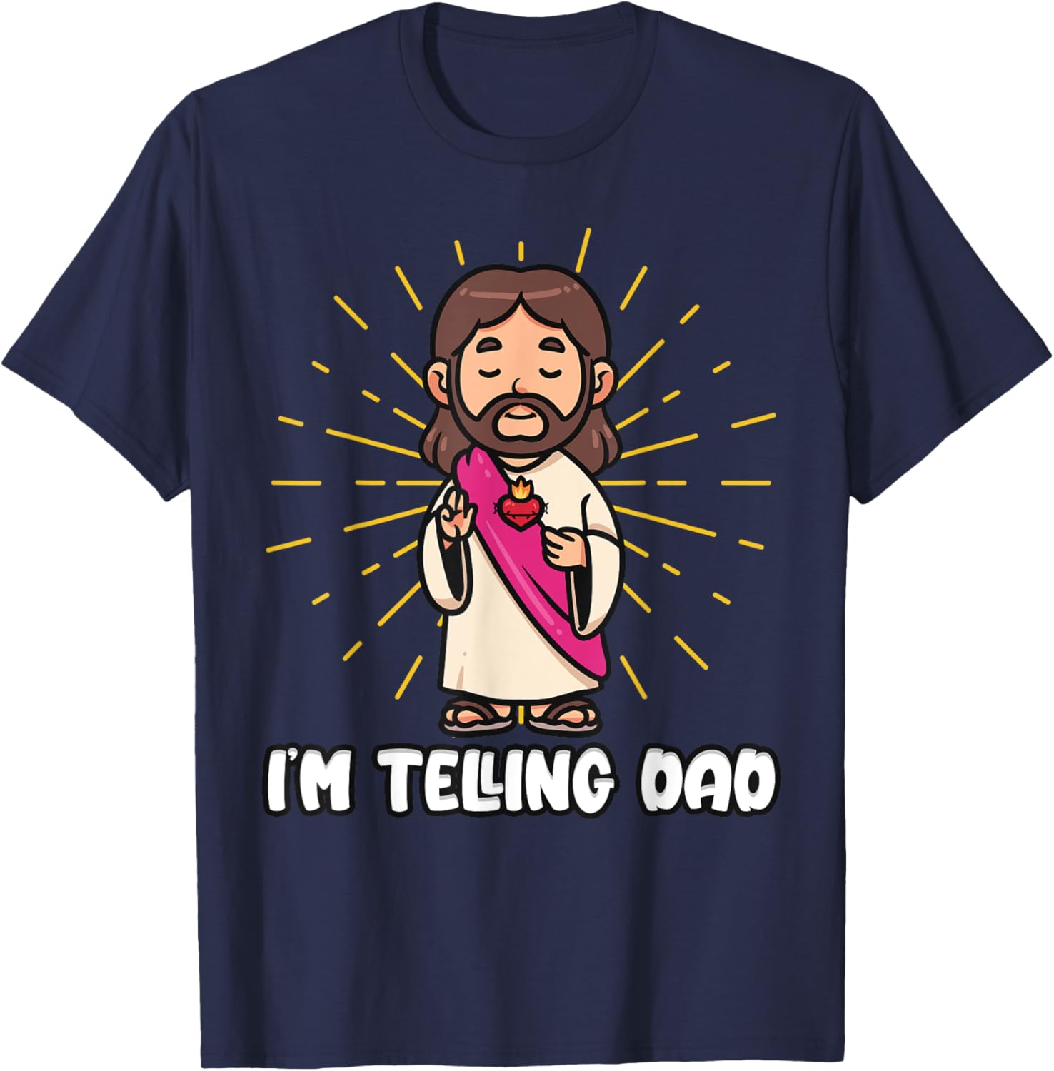 I'm Telling Dad Funny Jesus T-Shirt - T-Shirt | Navy