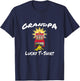 GRANDPA Lucky Slot Machine Casino Gambling Gambler Gift T-Shirt - T-Shirt | Navy
