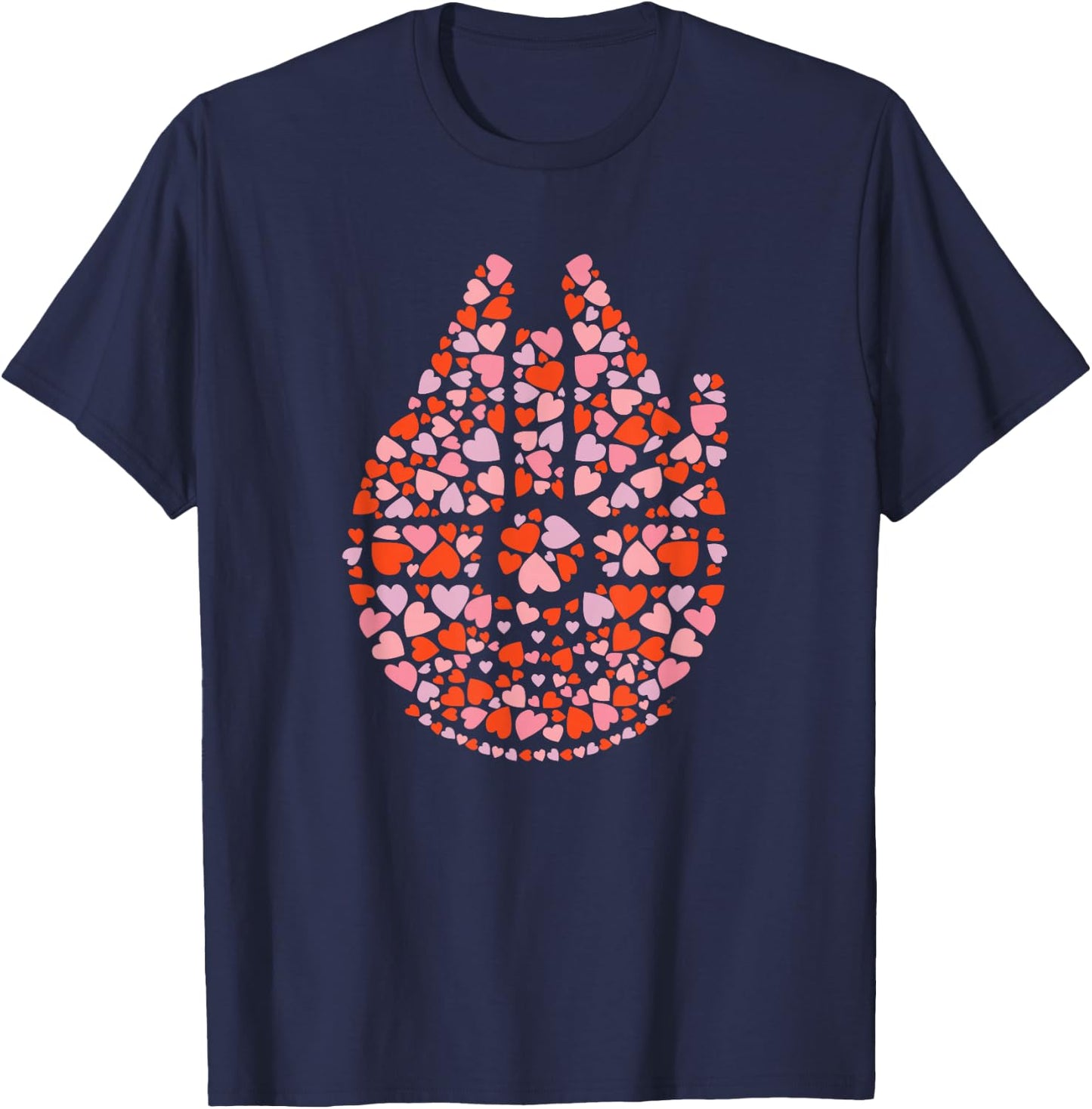 Star Wars Valentine’s Day Millennium Falcon Love Hearts T-Shirt - T-Shirt | Navy