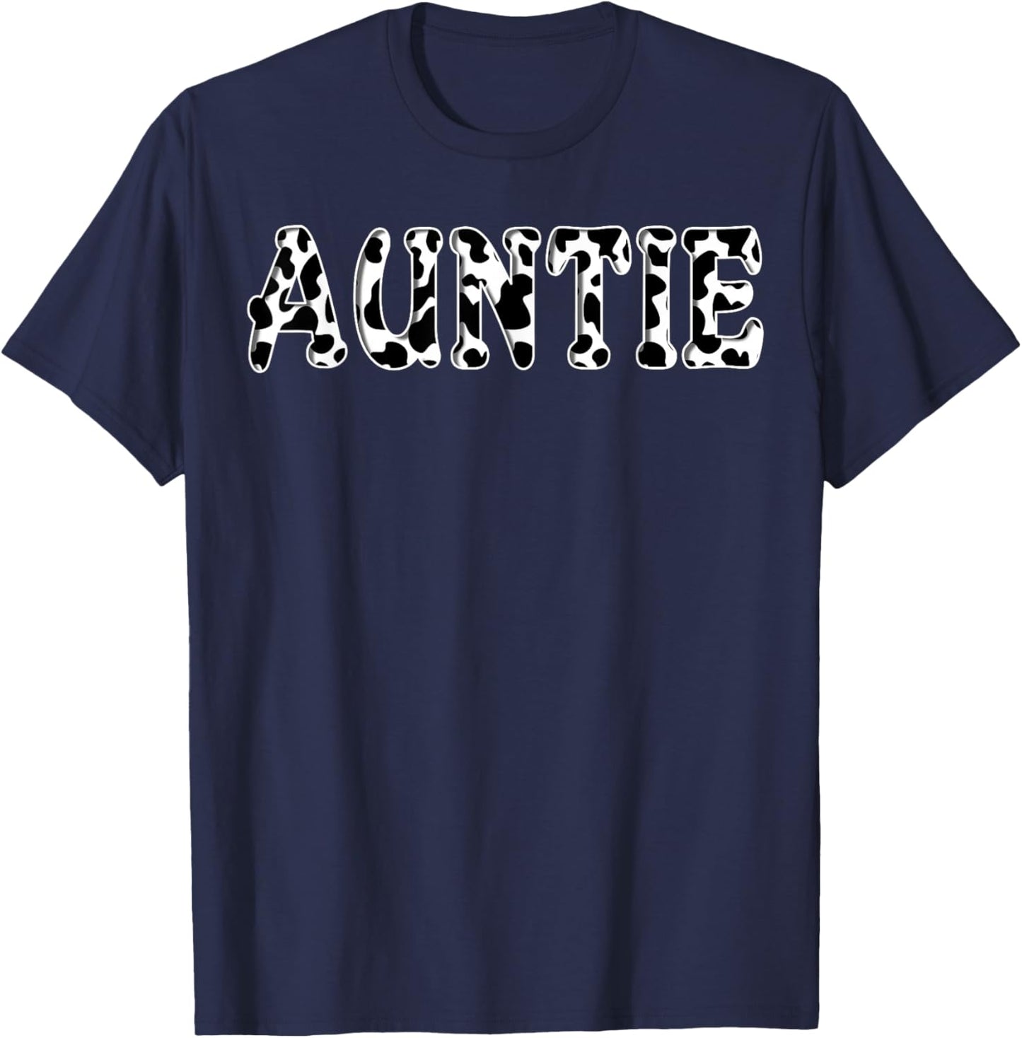 Cow Auntie Birthday Family Matching Girl Boy Farm Birthday T-Shirt - T-Shirt | Navy