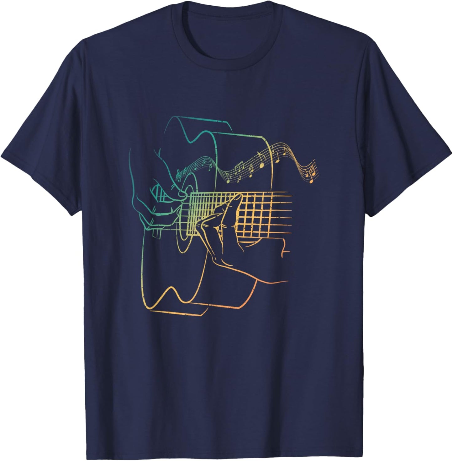 Cool Acoustic Guitar Women Acoustic Guitar Player T-Shirt - T-Shirt | Navy