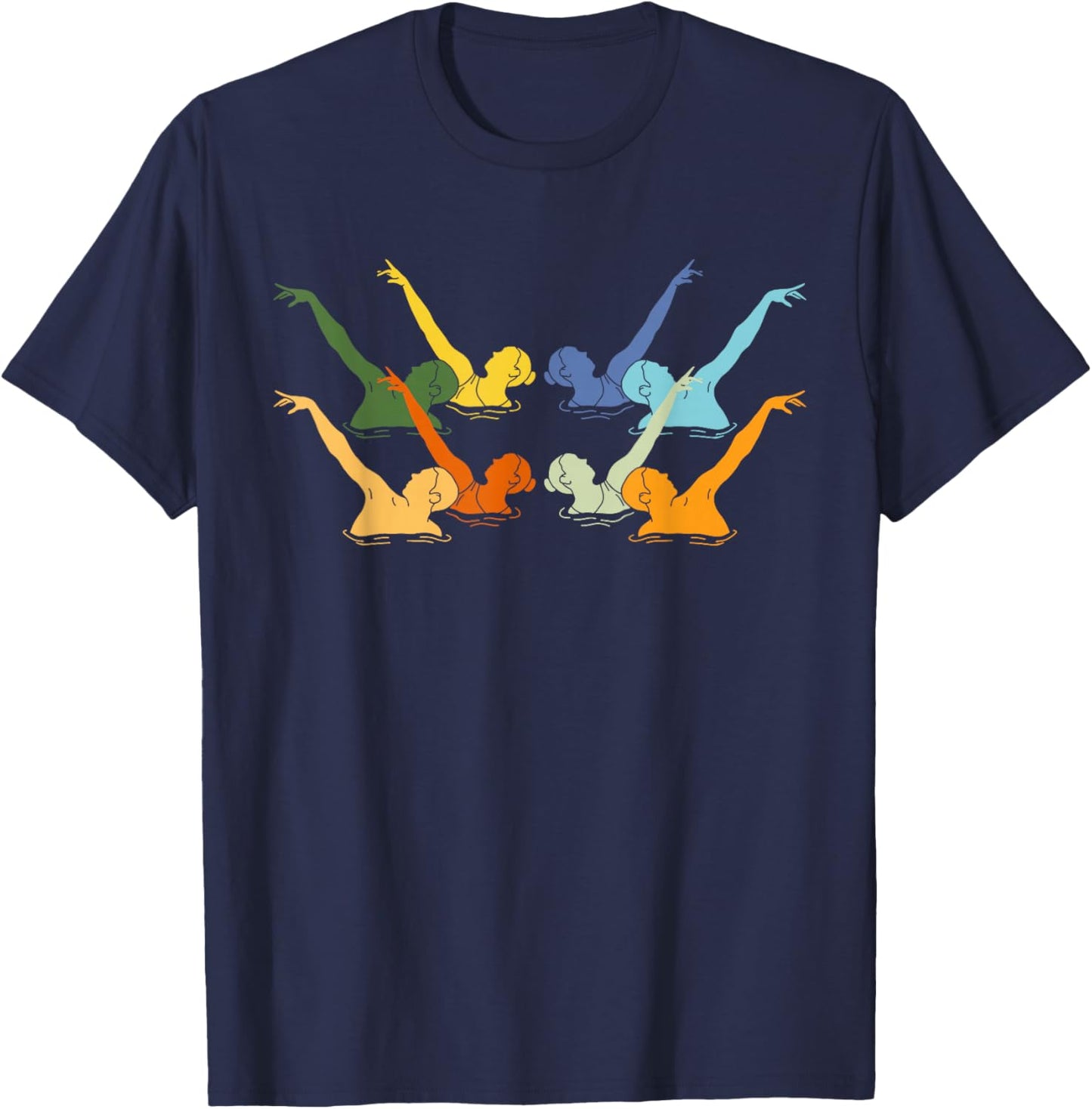 Vintage Synchronized Swimming Artistic Swimming T-Shirt - T-Shirt | Navy