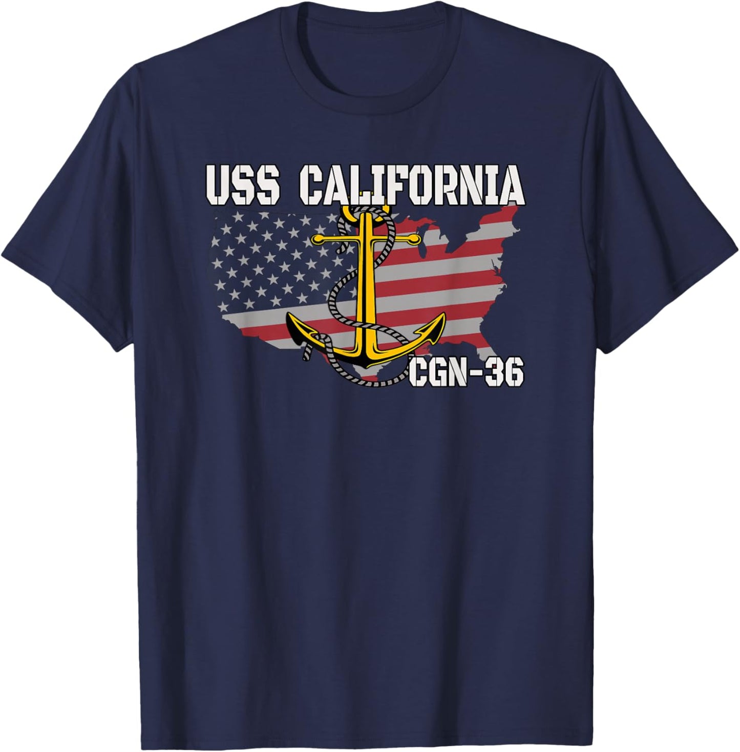 USS California CGN-36 Cruiser Veteran Day Father Grandpa Dad T-Shirt - T-Shirt | Navy