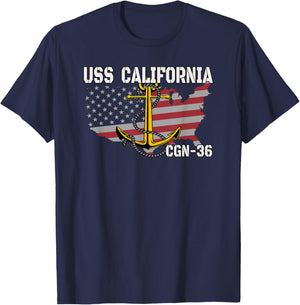 USS California CGN-36 Cruiser Veteran Day Father Grandpa Dad T-Shirt - T-Shirt | Navy