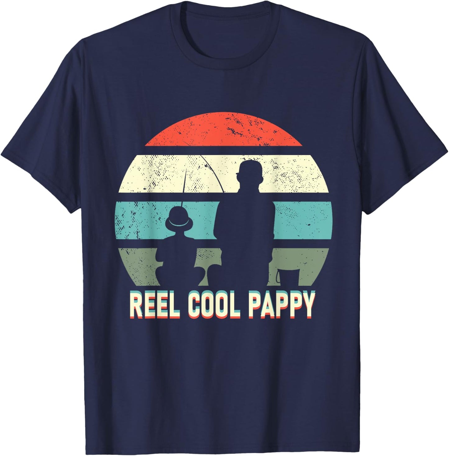 reel cool Pappy fisherman grandpa father's day Fishing gifts T-Shirt - T-Shirt | Navy