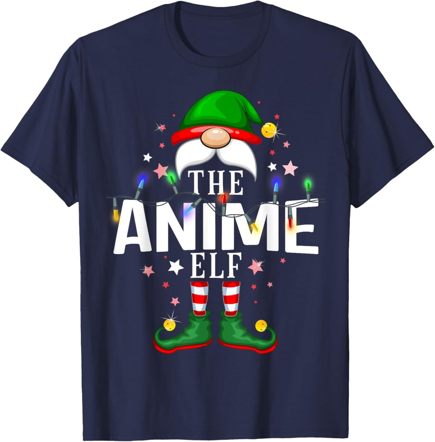 The Anime Elf Christmas Family Pajama Party T-Shirt - T-Shirt | Navy