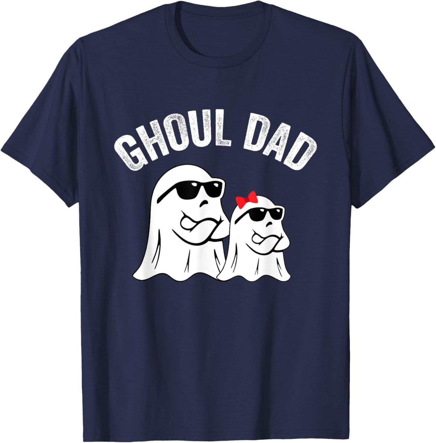 Ghoul Dad Funny Halloween Daddy Ghost Vintage T-Shirt - T-Shirt | Navy