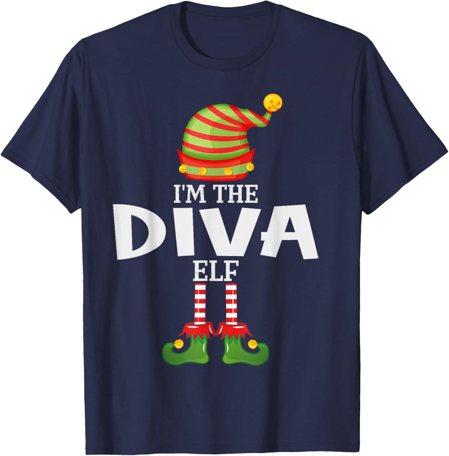 I'm The Diva Elf Christmas Matching Pajama T-Shirt - T-Shirt | Navy