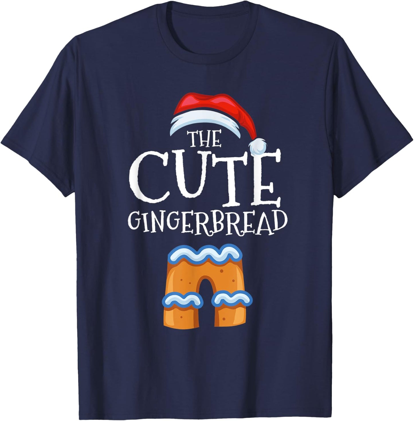 Cute Gingerbread Family Matching Group Christmas Gift T-Shirt - T-Shirt | Navy