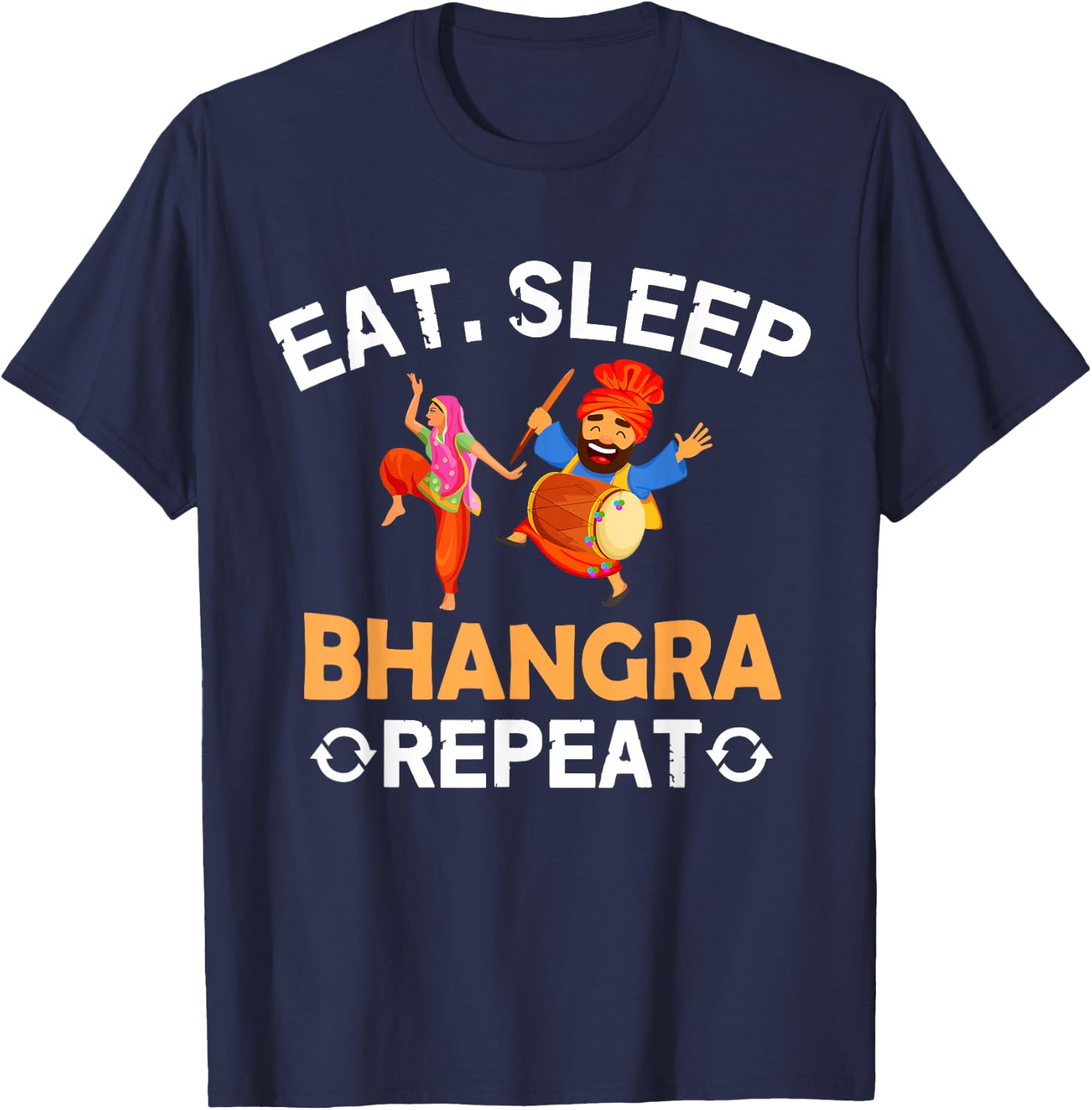 Bhangra Punjabi T-Shirt - T-Shirt | Navy