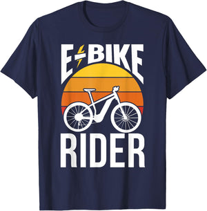 E-Bike Rider Electric Cycling Cyclist T-Shirt - T-Shirt | Navy