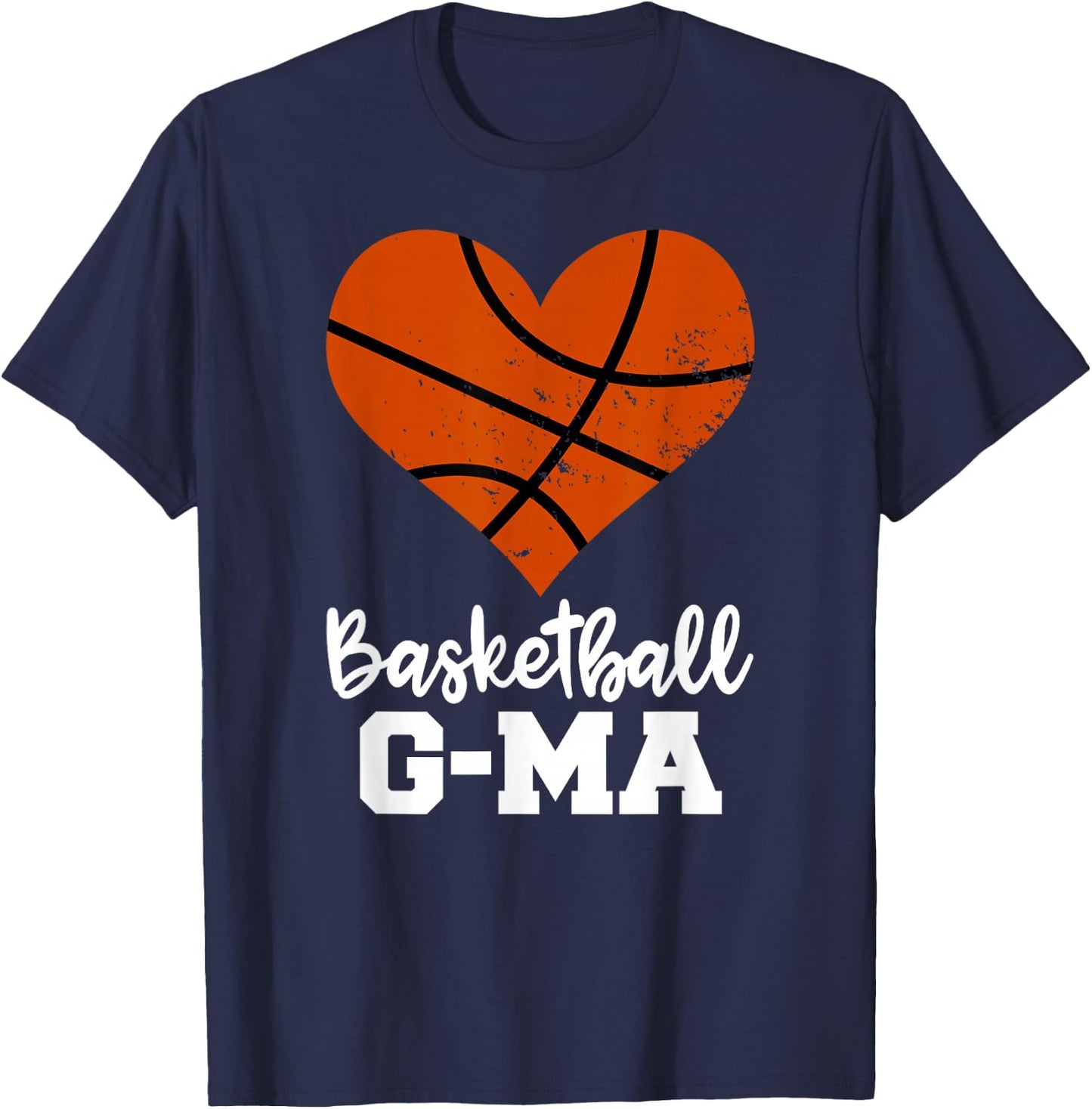 Basketball G-Ma Funny Basketball Heart Grandma GeeMa T-Shirt - T-Shirt | Navy
