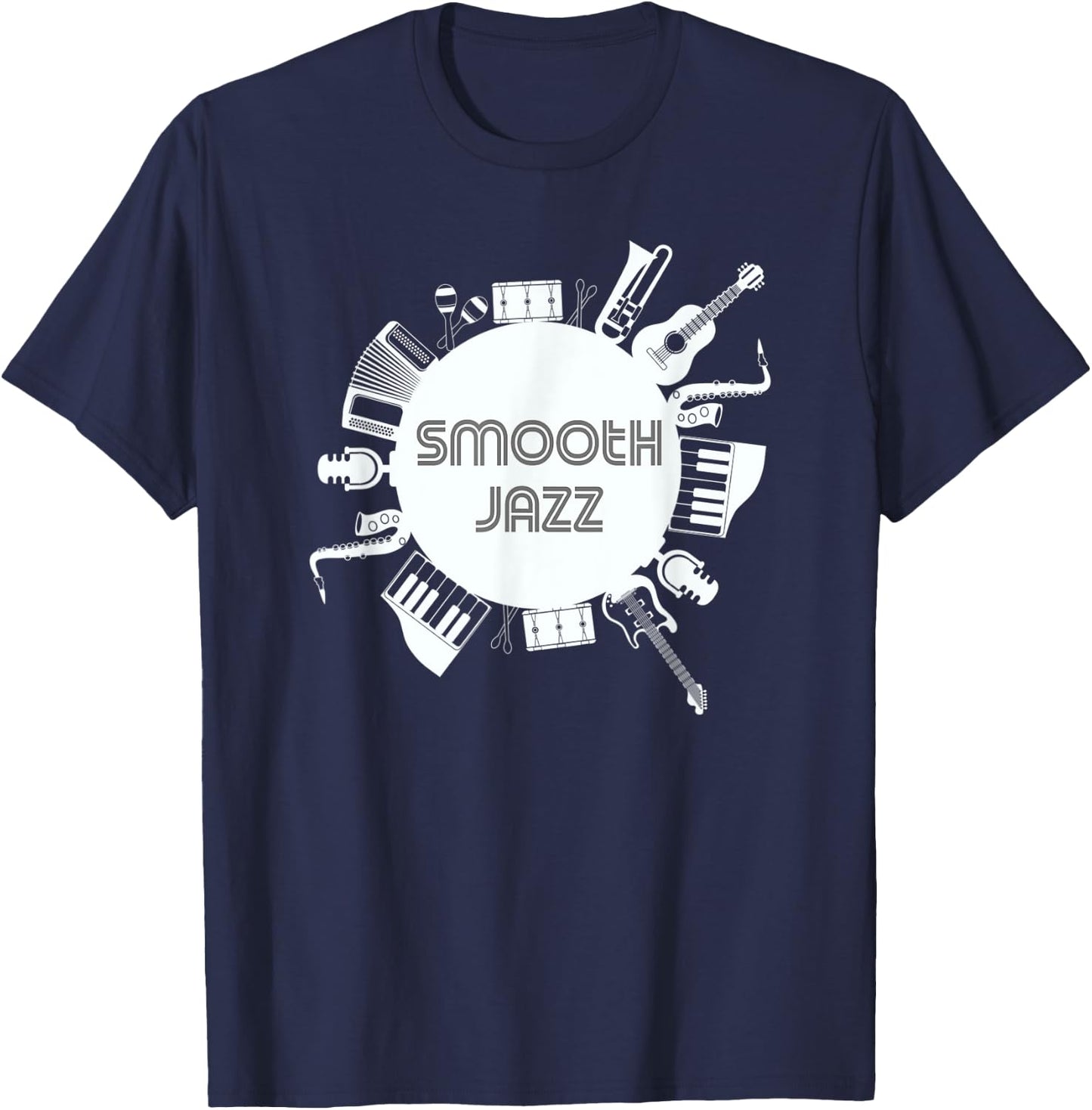Smooth Jazz Fest Instruments Musician Jazz Festival Concert T-Shirt - T-Shirt | Navy