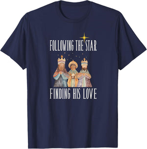 Christmas Epiphany Magi - 3 Kings Following The Star T-Shirt - T-Shirt | Navy
