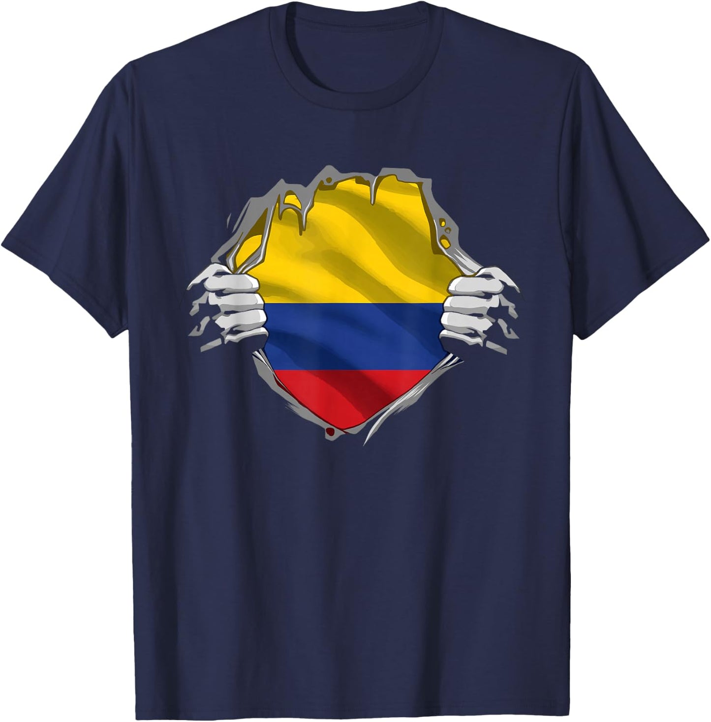 Colombia Shirt Colombian Flag Proud Colombia Country Roots T-Shirt - T-Shirt | Navy