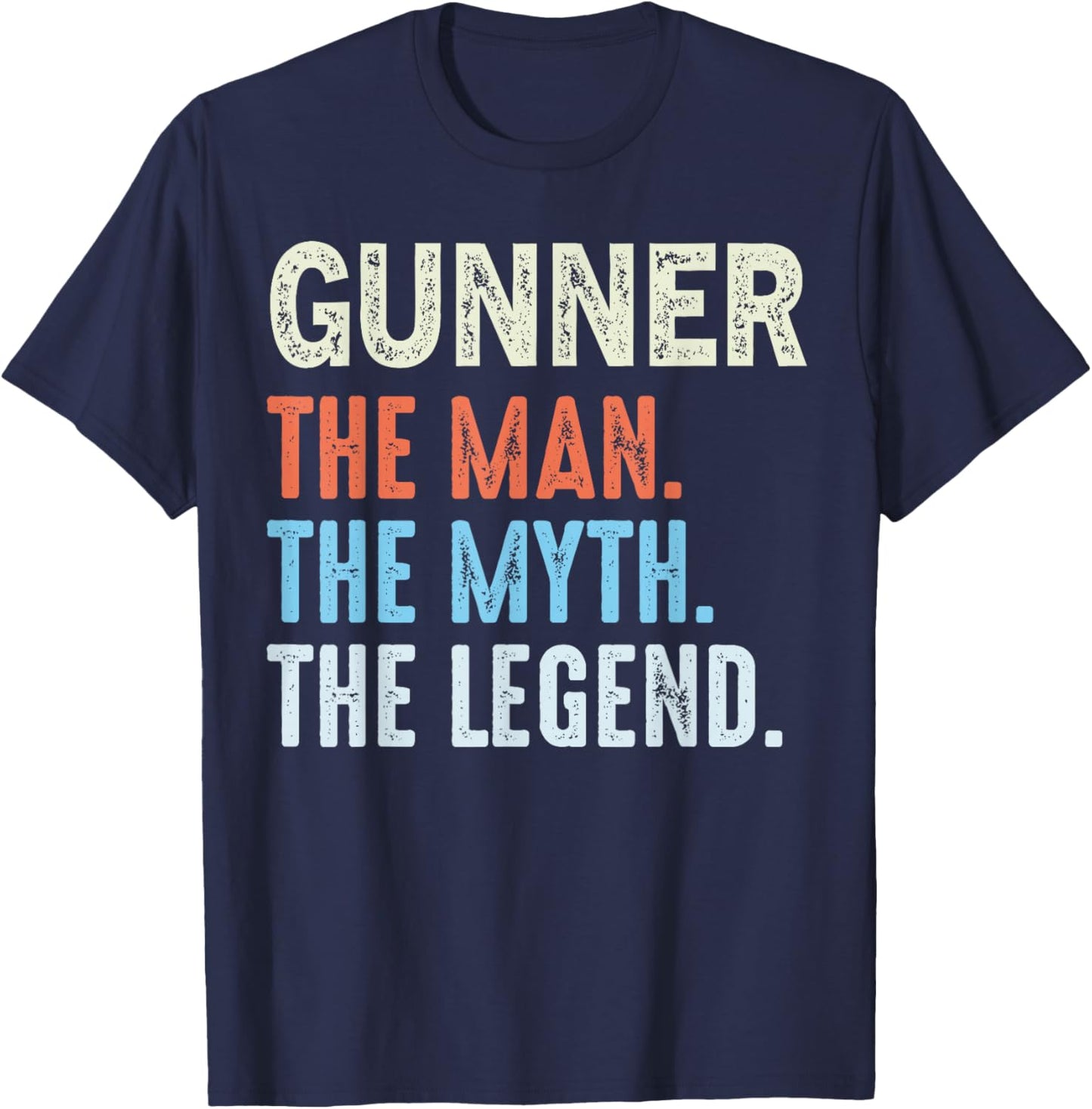 Gunner The Legend Name Personalized Cute Idea Men Vintage T-Shirt - T-Shirt | Navy