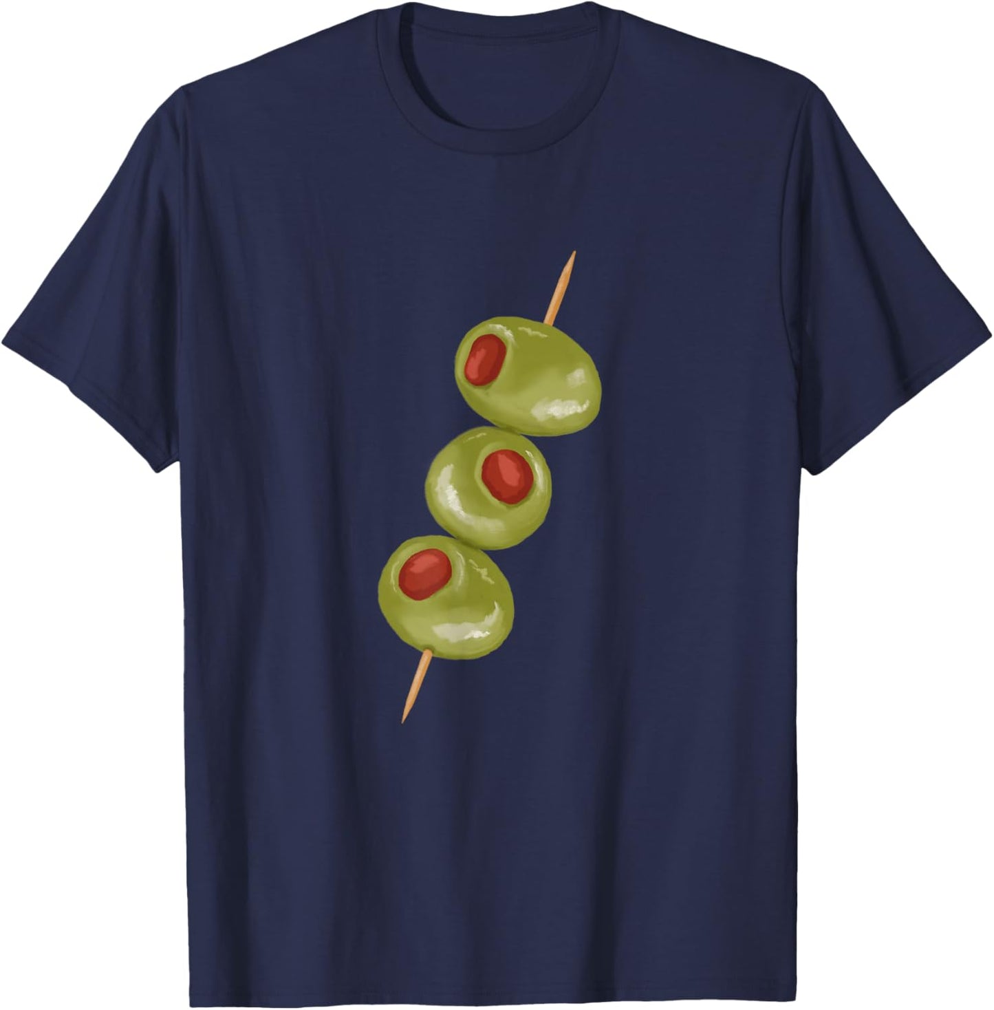 Olives on a toothpick, martini cocktail ready T-Shirt - T-Shirt | Navy