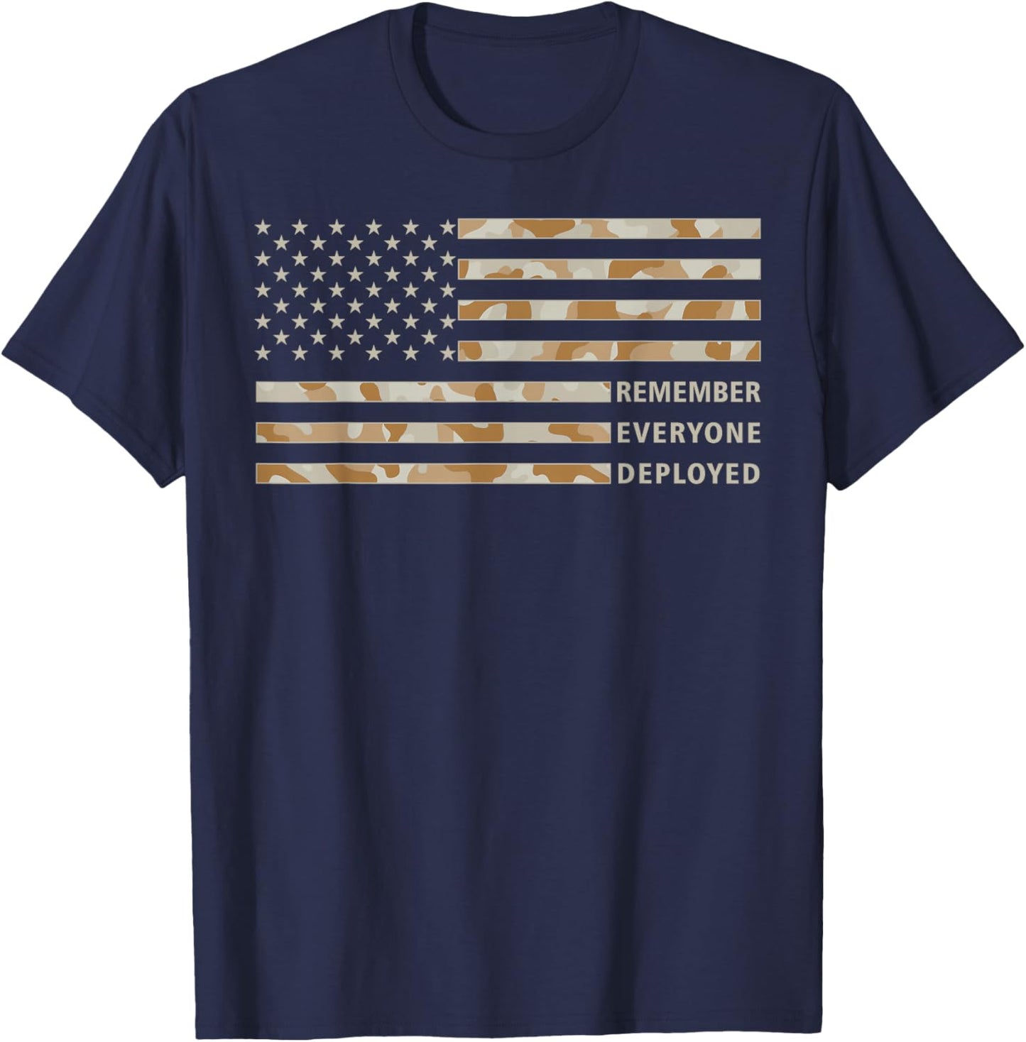 RED Friday Remember Everyone Deployed Military Camo Flag Tan T-Shirt - T-Shirt | Navy