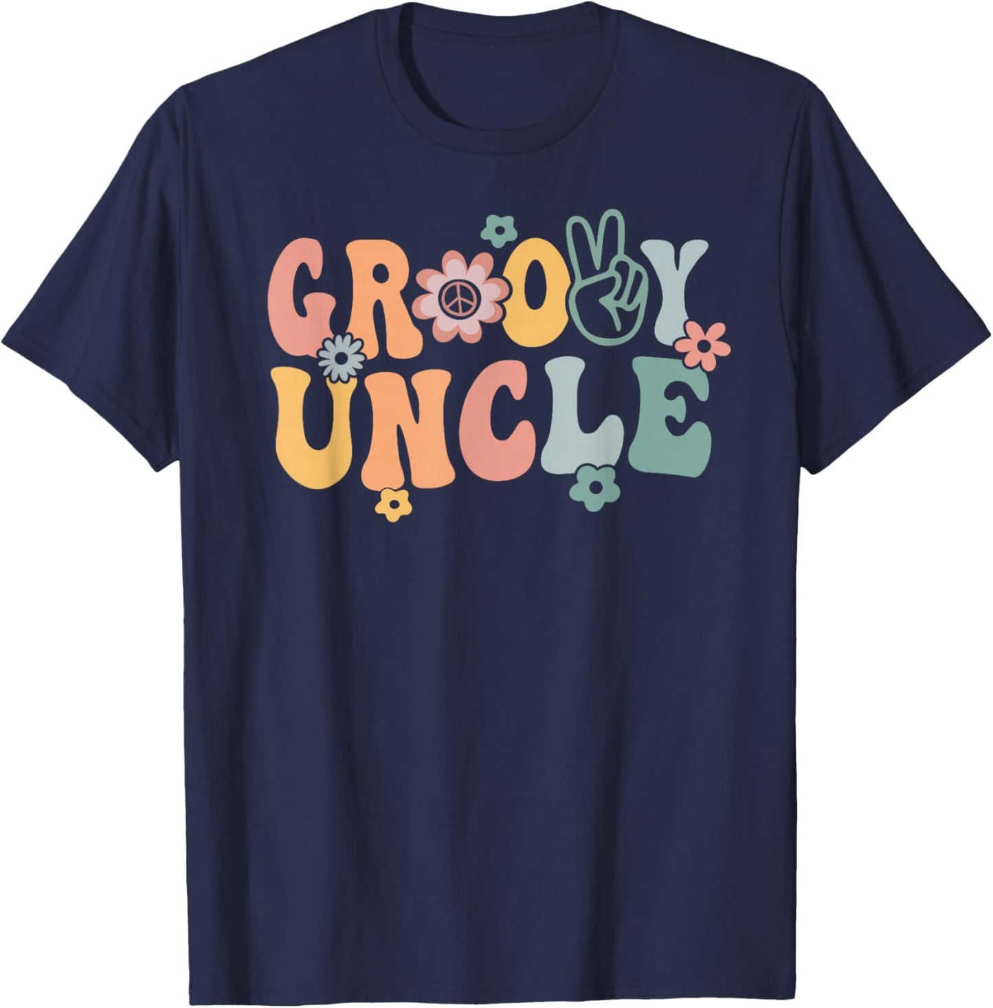 Groovy Uncle Retro Tio Matching Family 1st Birthday Party T-Shirt - T-Shirt | Navy