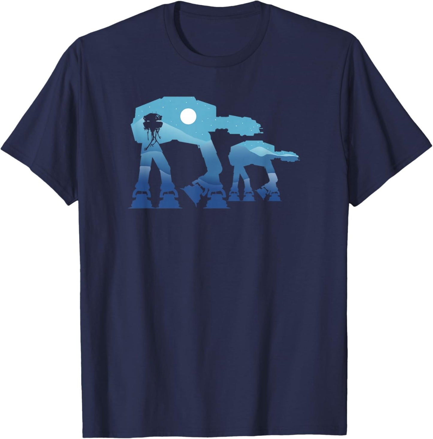 Star Wars Classic Battel Of Hoth AT-AT Walkers Silhouette T-Shirt - T-Shirt | Navy
