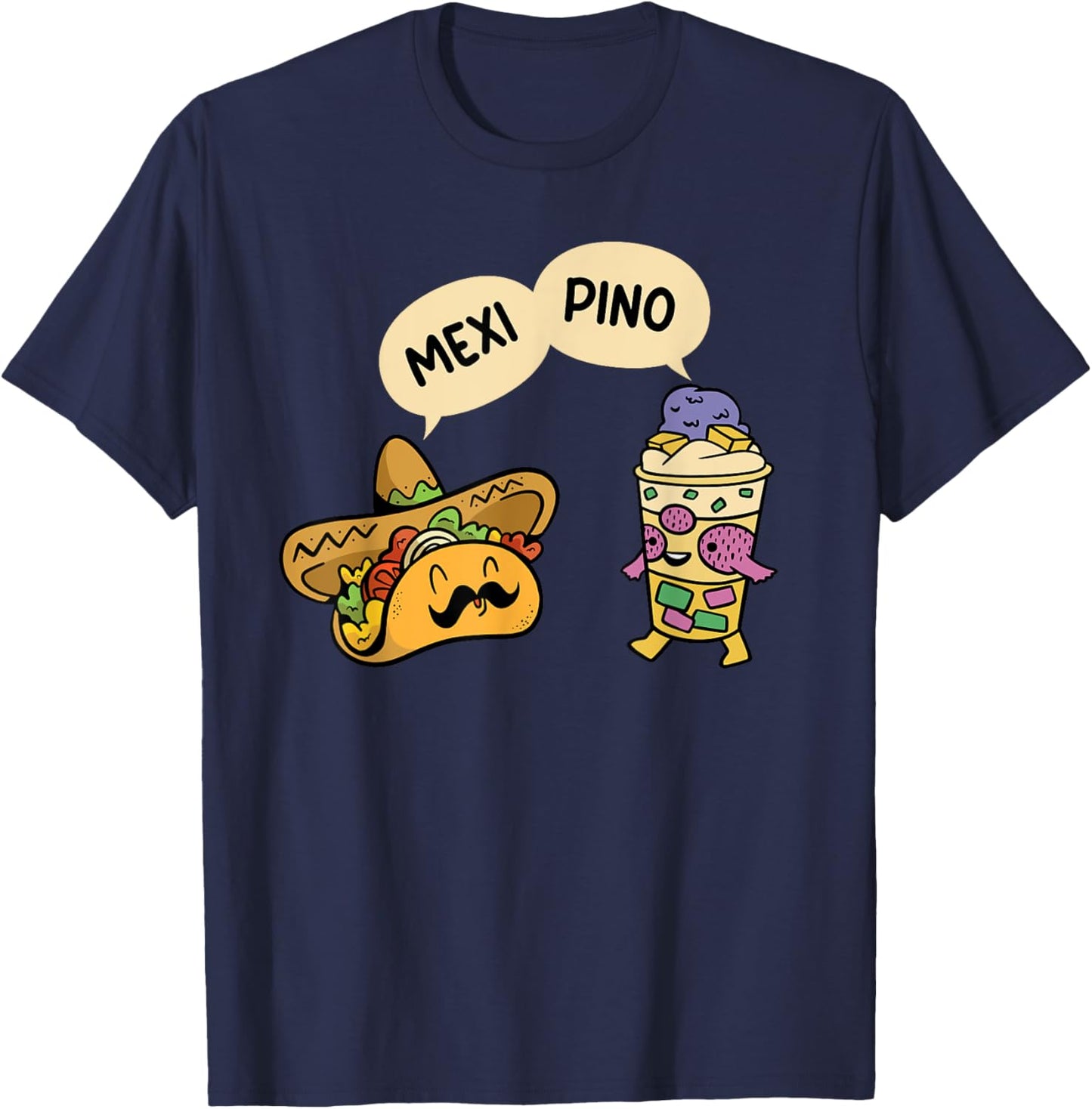 Mexipino - Funny Hallo Halo Tacos Lover Mexican Filipino T-Shirt - T-Shirt | Navy