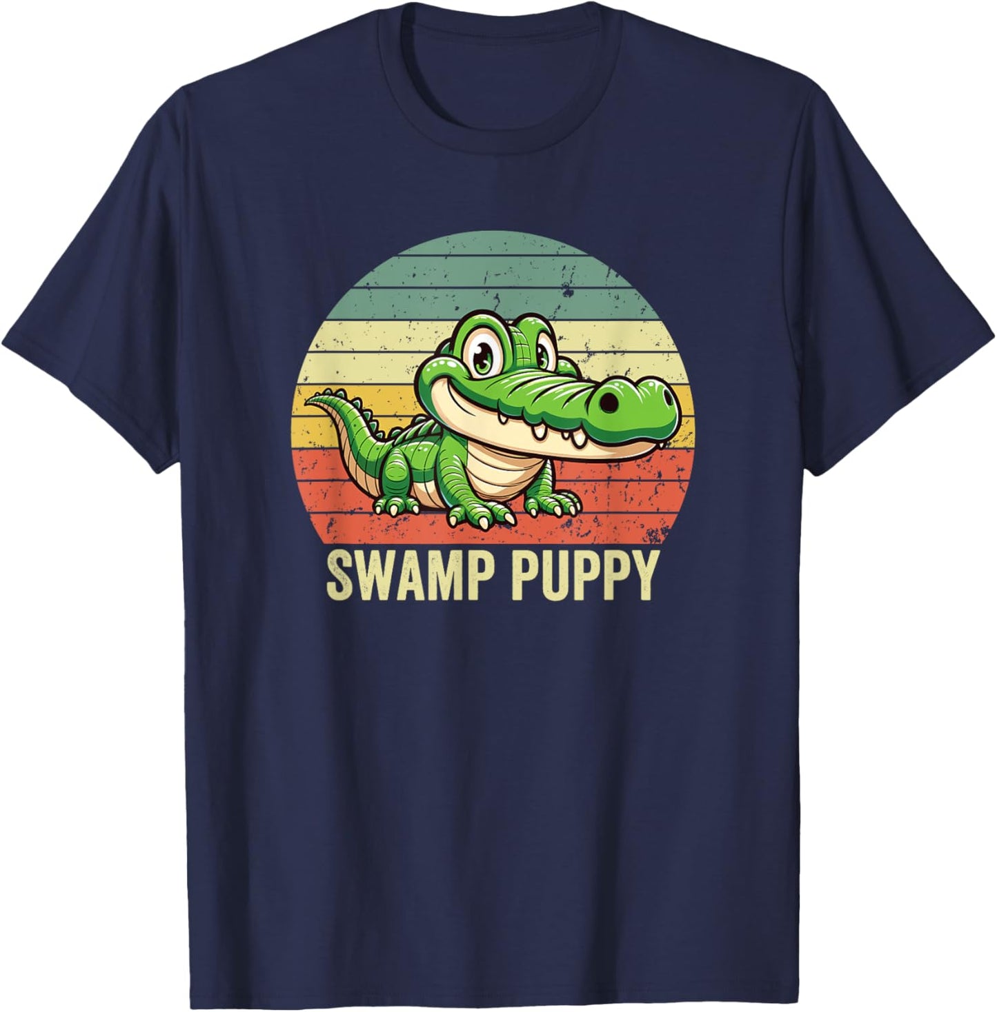 Swamp Puppy on Vintage Sunset, Swamp Puppy T-Shirt - T-Shirt | Navy