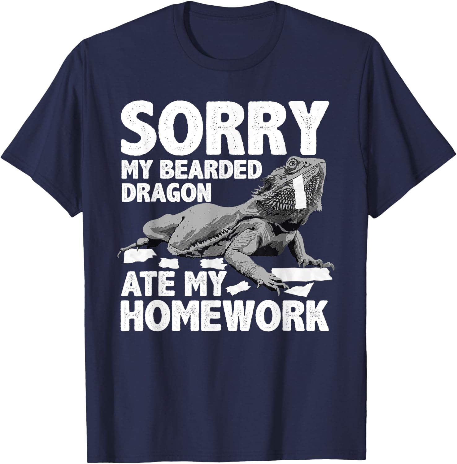 Cool Bearded Dragon Women Kids Pogona Lizard Lovers T-Shirt - T-Shirt | Navy