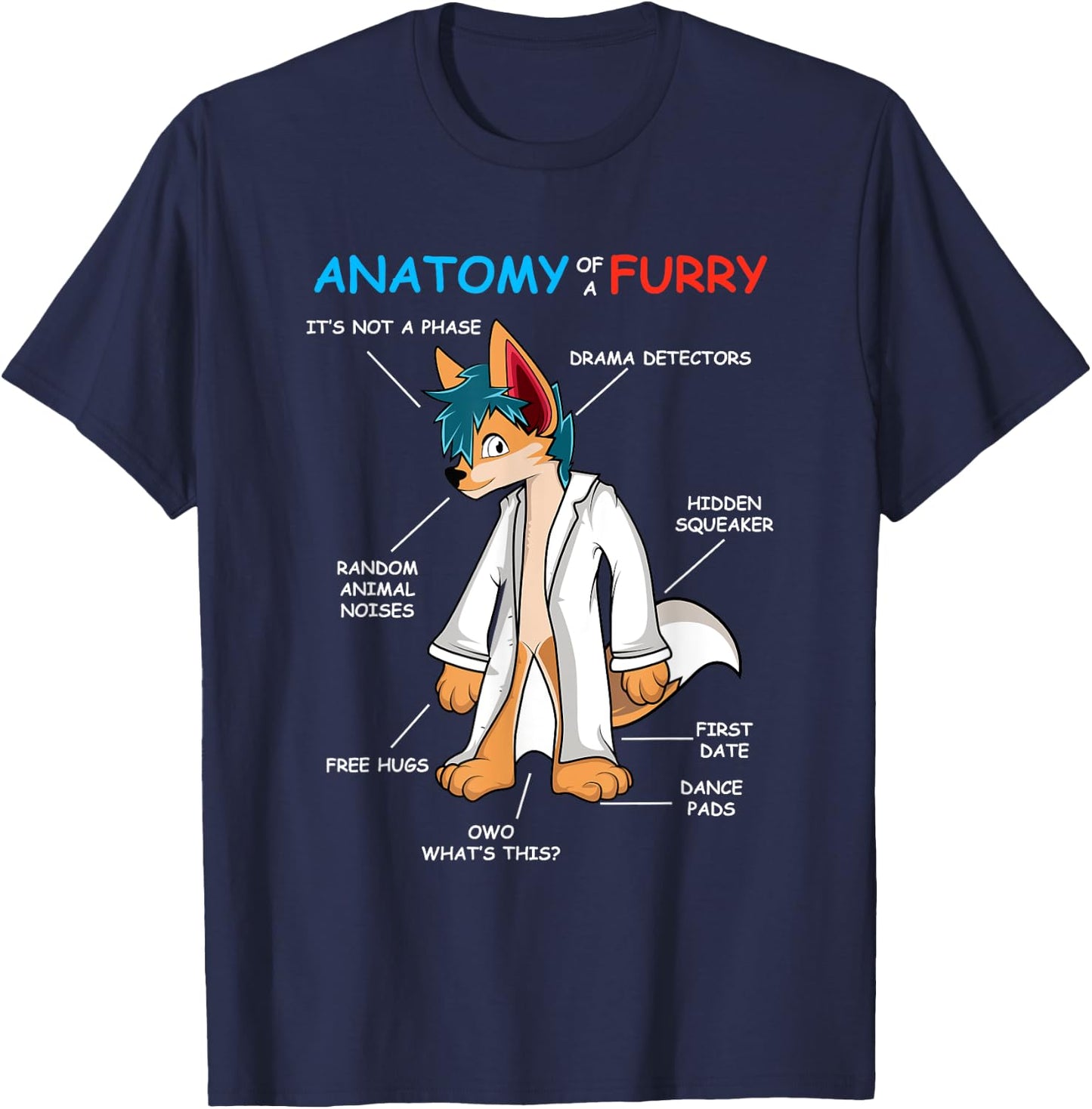 Fur Owner's Anatomy T-Shirt - T-Shirt | Navy