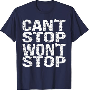 Can't Stop Running Won't Stop Running Persistence Runner's T-Shirt - T-Shirt | Navy