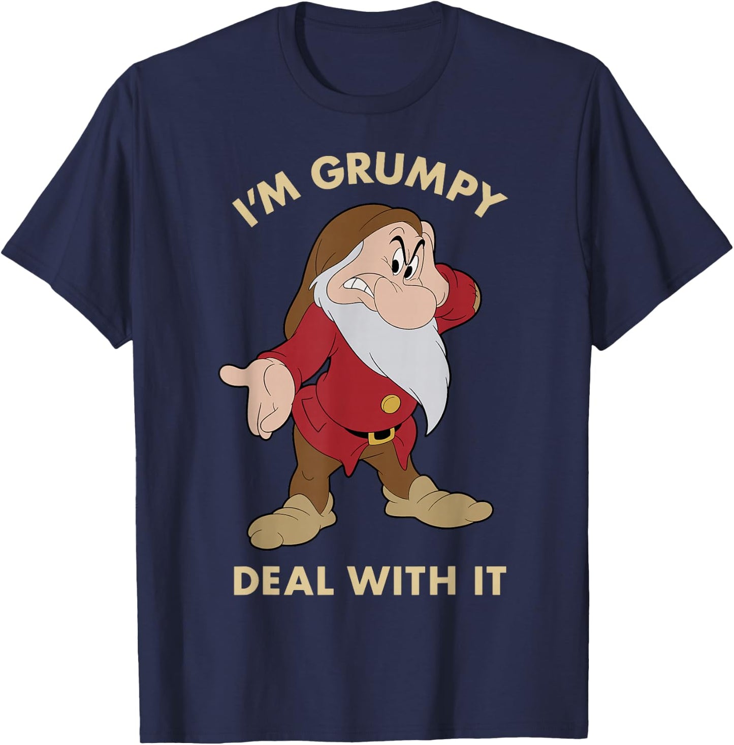 Disney Snow White I'm Grumpy Deal with It Portrait T-Shirt - T-Shirt | Navy