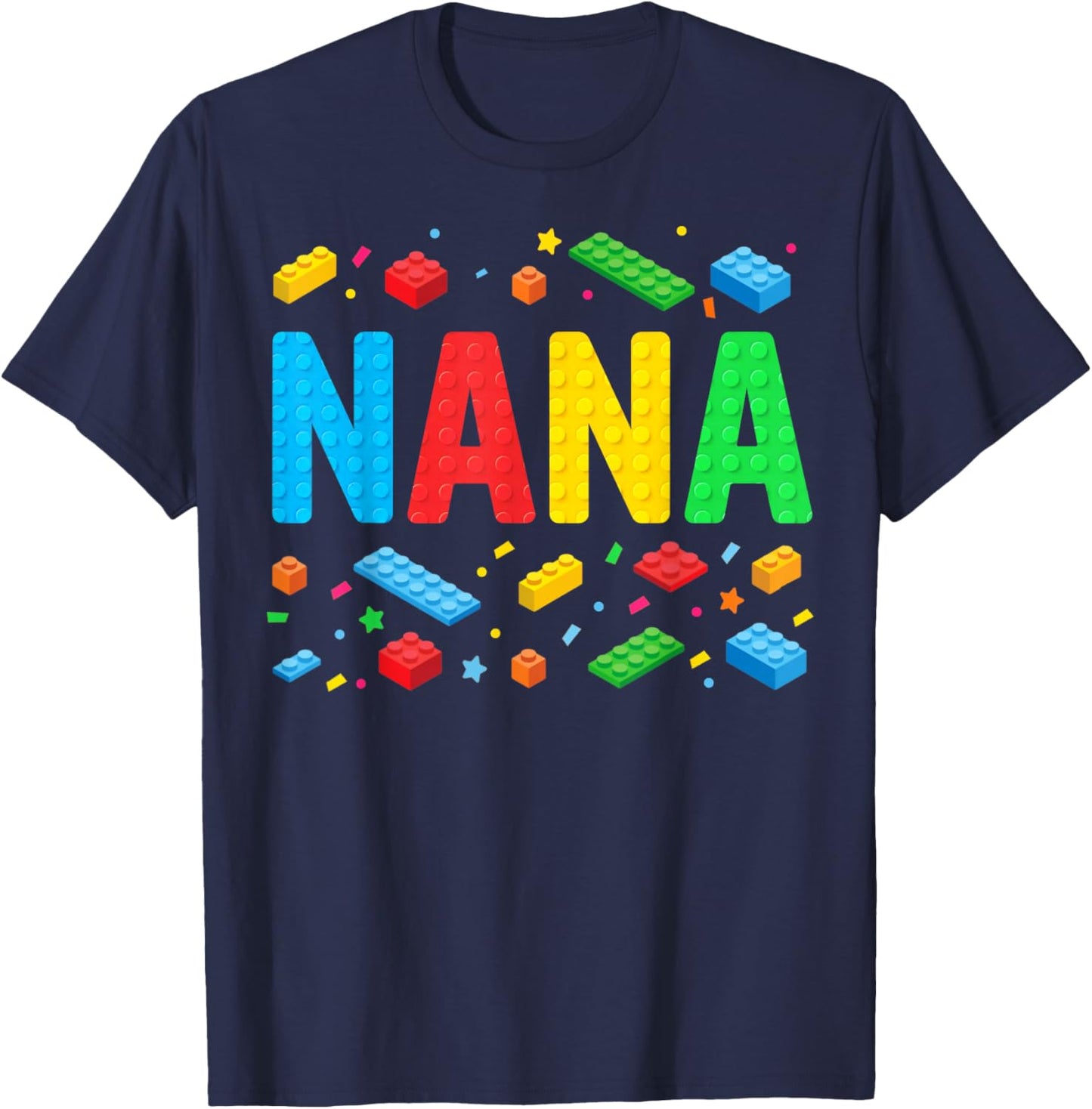 Nana Master Builder Building Bricks Blocks Family Grandma T-Shirt - T-Shirt | Navy