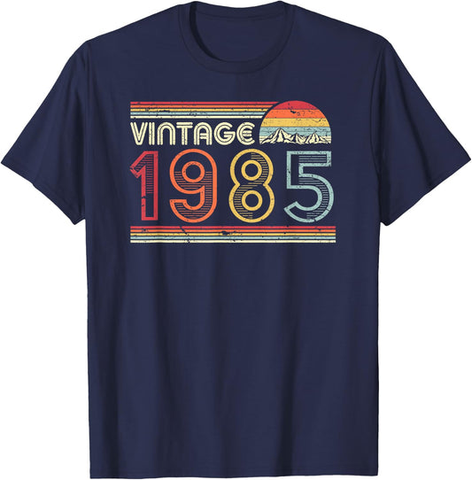 1985 Vintage Shirt, Birthday Gift . Retro Style T-Shirt - T-Shirt | Navy