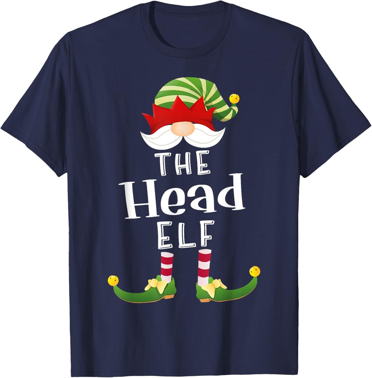 Head Elf Group Christmas Funny Pajama Party T-Shirt - T-Shirt | Navy