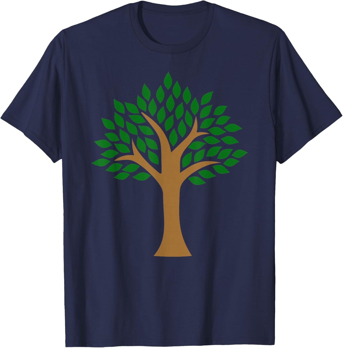 Tree with Green Leaves T-Shirt - T-Shirt | Navy