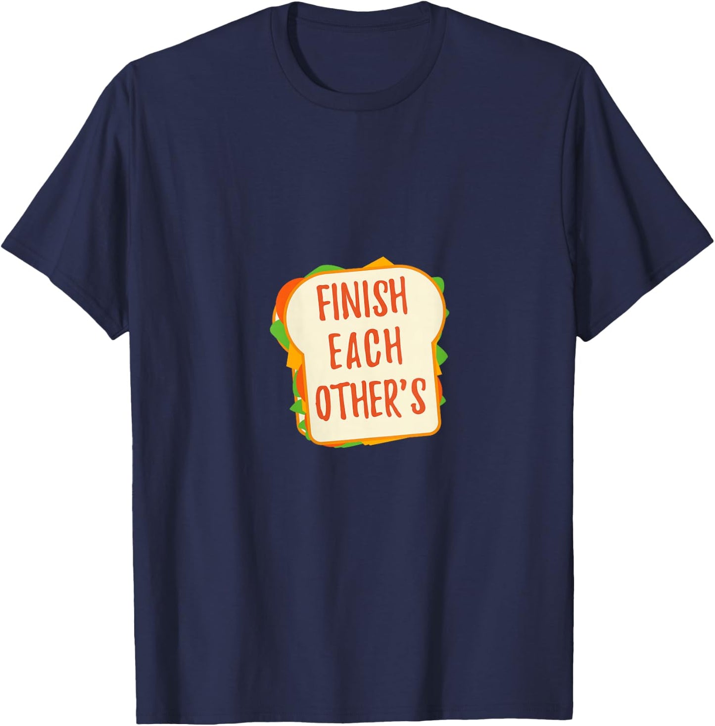 We Finish Each Other's Sandwiches| Men and Women Princess V-Neck T-Shirt - T-Shirt | Navy