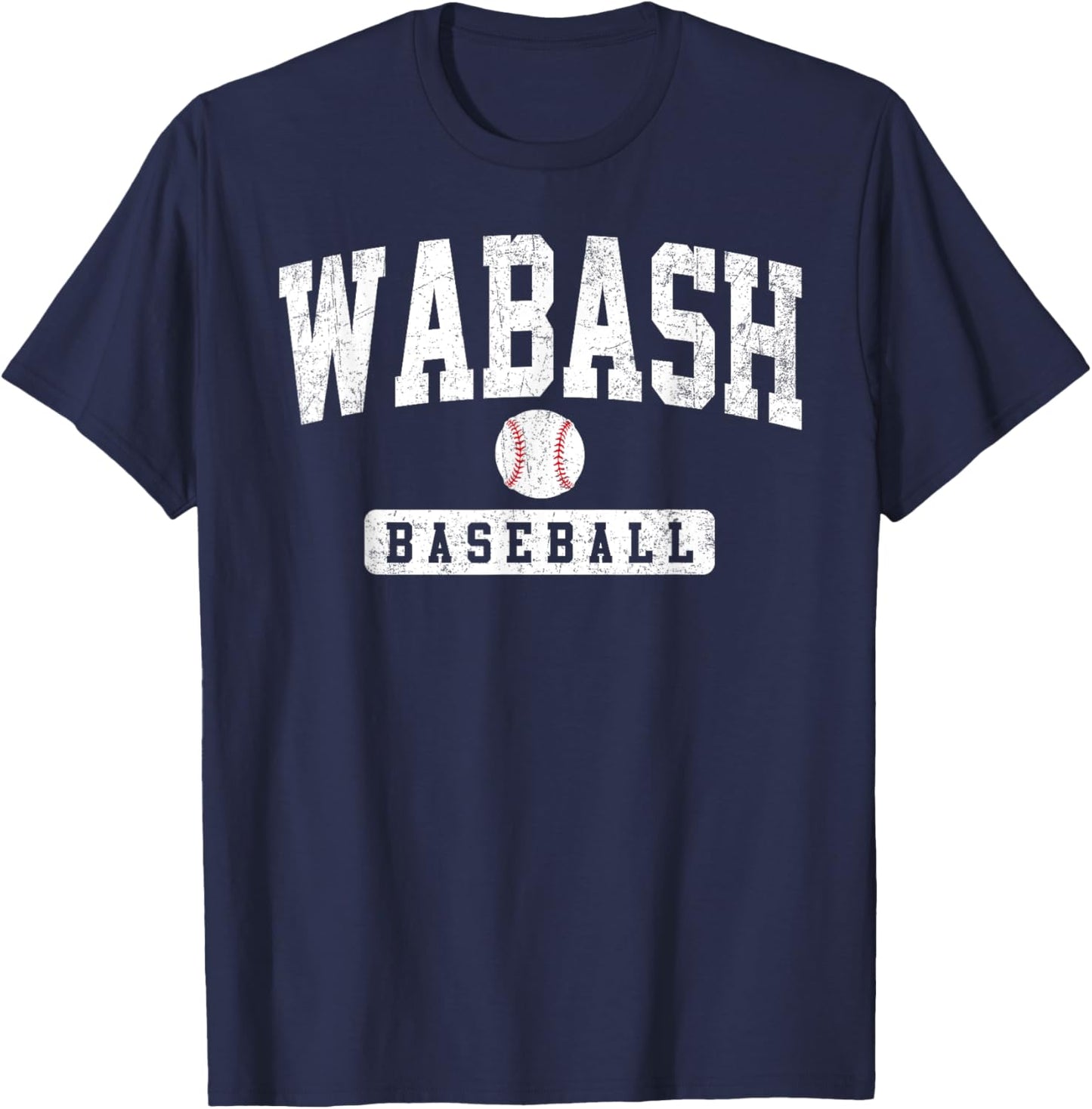 Wabash College Baseball Arch Vintage Design Women T-Shirt - T-Shirt | Navy