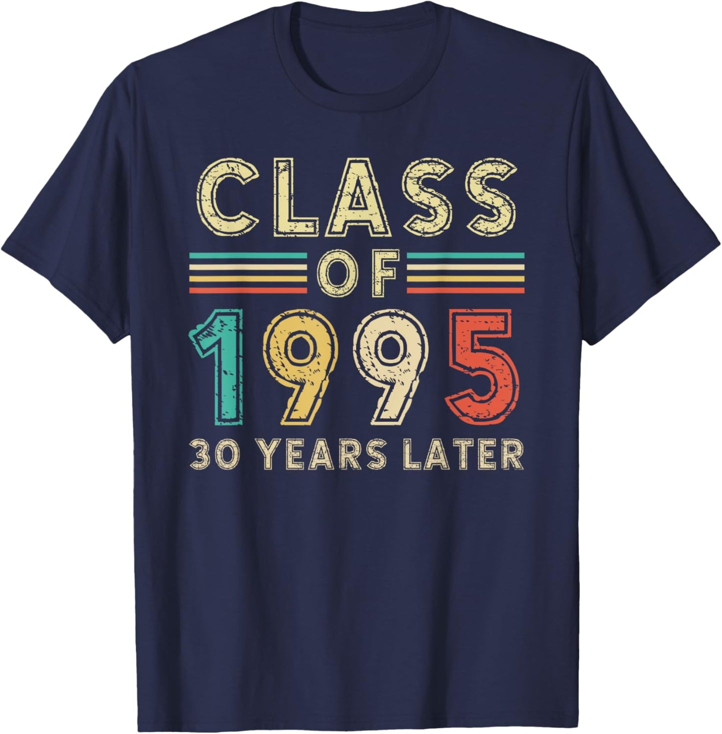 Vintage Class of 1995 30th Reunion Alumni Graduation Party T-Shirt - T-Shirt | Navy
