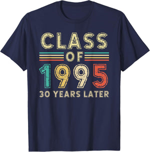 Vintage Class of 1995 30th Reunion Alumni Graduation Party T-Shirt - T-Shirt | Navy