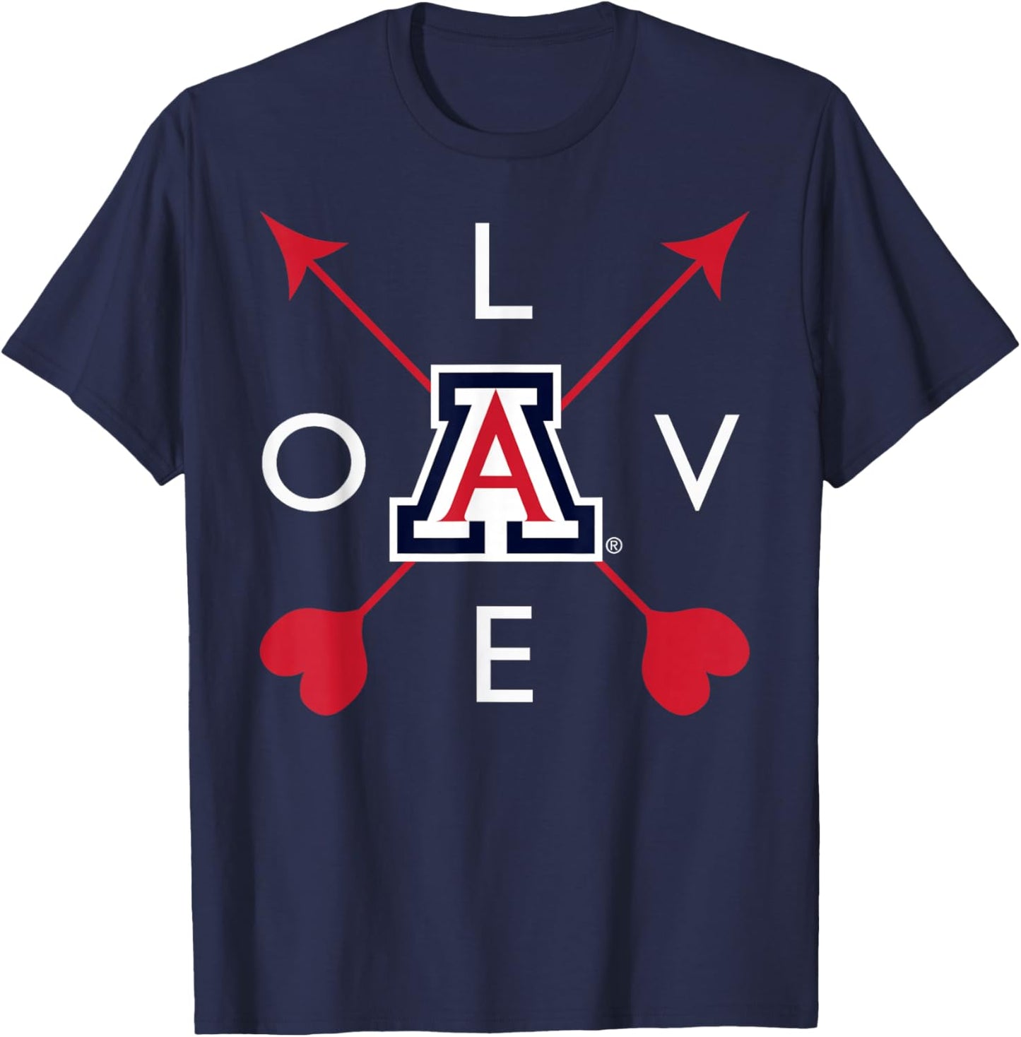 Arizona Wildcats Valentine Arrow Navy Officially Licensed T-Shirt - T-Shirt | Navy