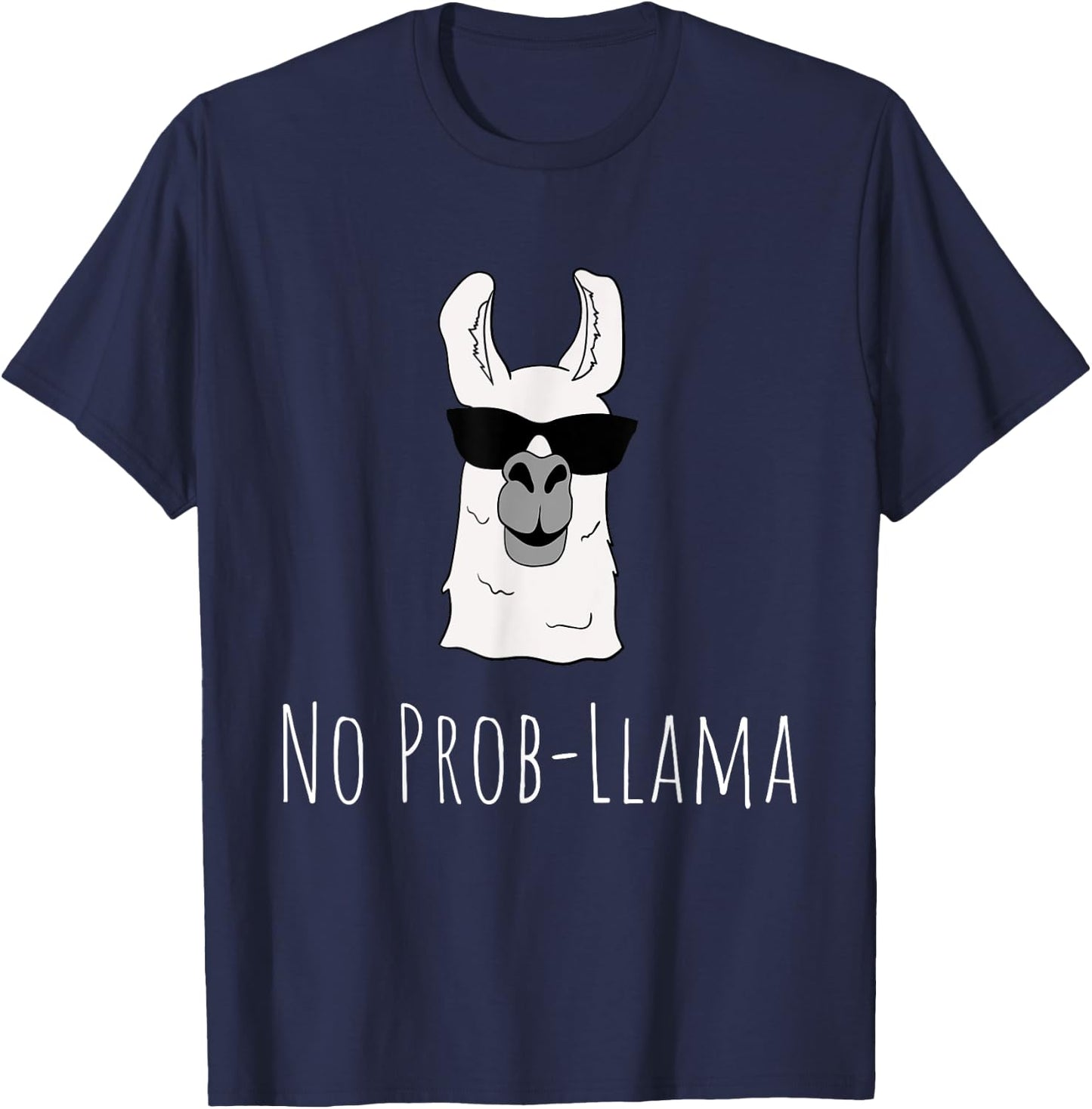 No Prob-Llama No Problem Cute Funny Cool Llama Alpaca Gift T-Shirt - T-Shirt | Navy