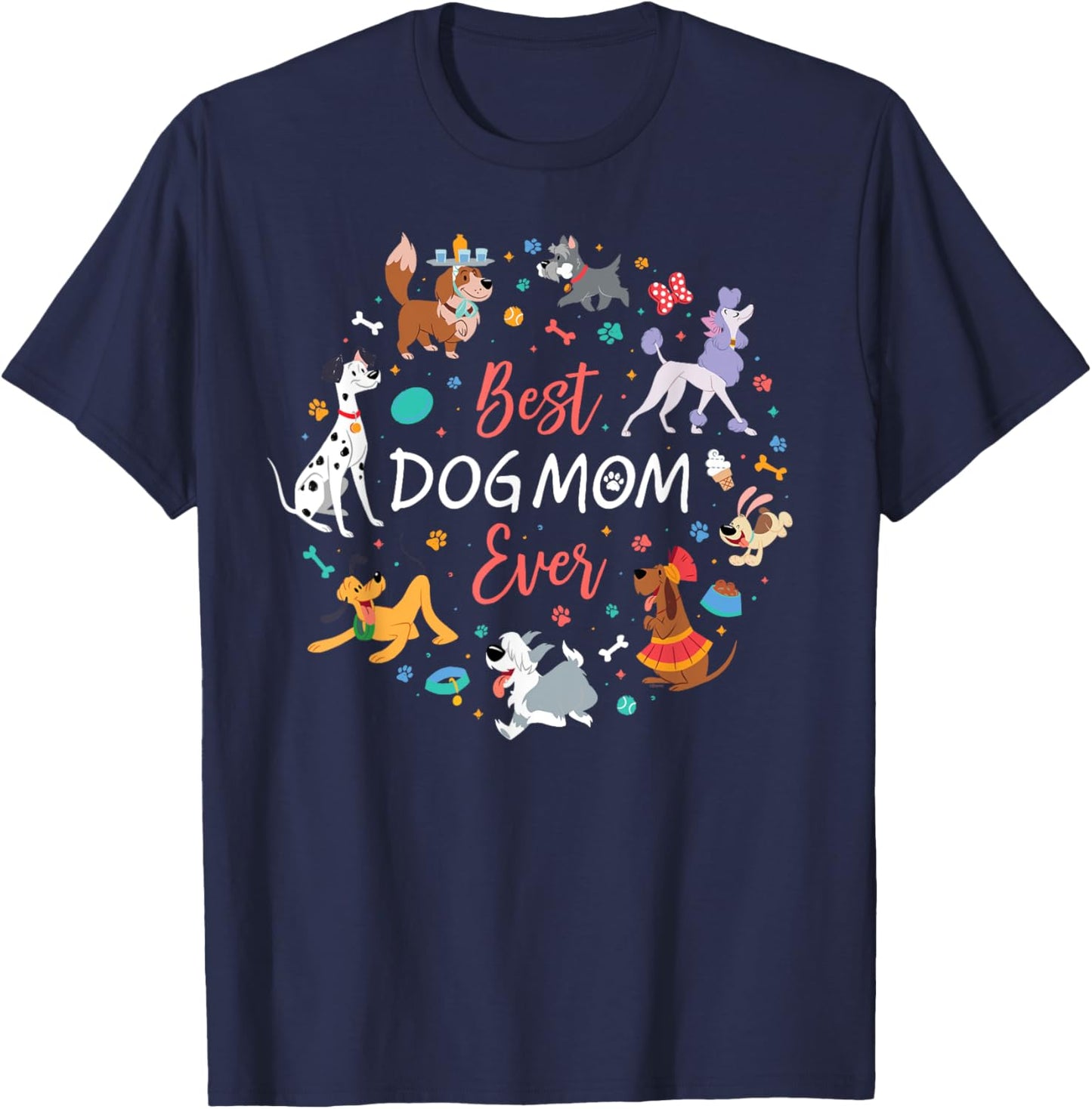 Disney Pet Parent Mother’s Day Disney Dogs Best Dog Mom Ever T-Shirt - T-Shirt | Navy