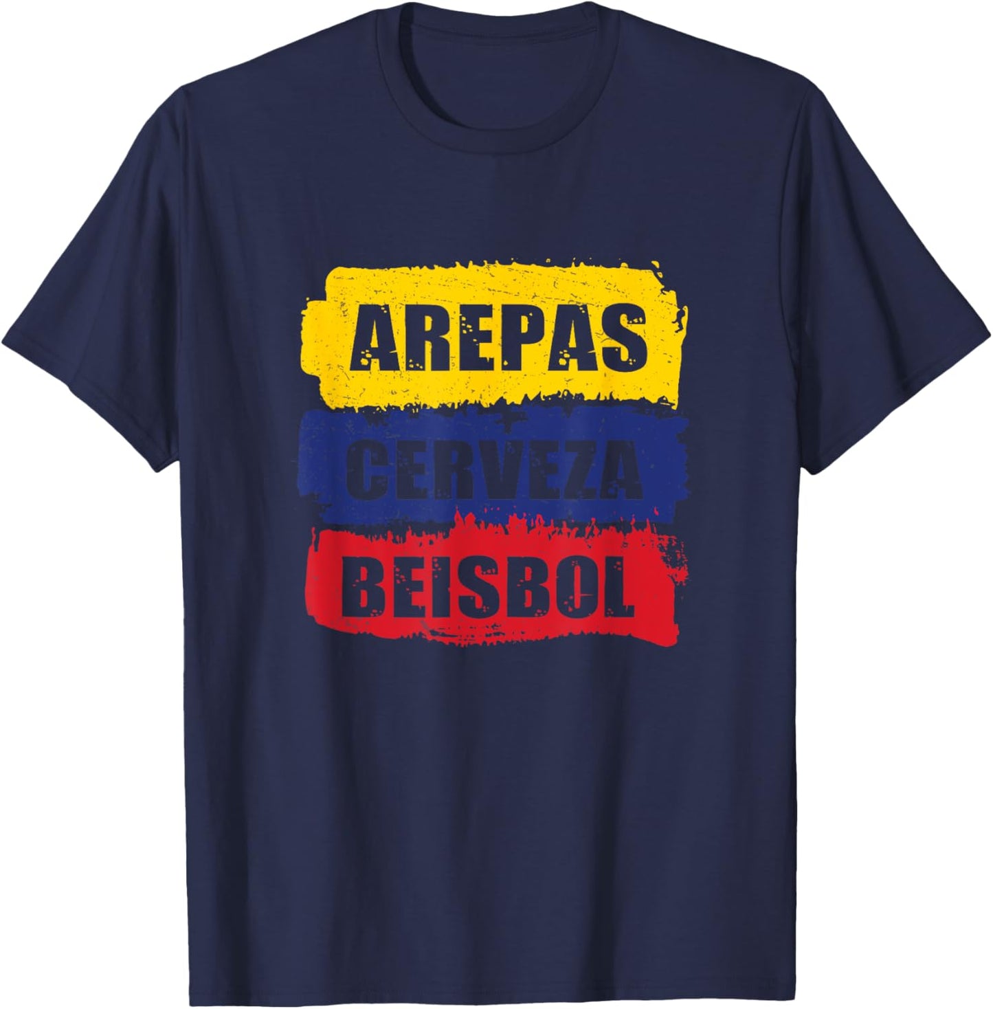 Awesome Arepas Cerveza Beisbol For Arepa Power Arepas Lover T-Shirt - T-Shirt | Navy