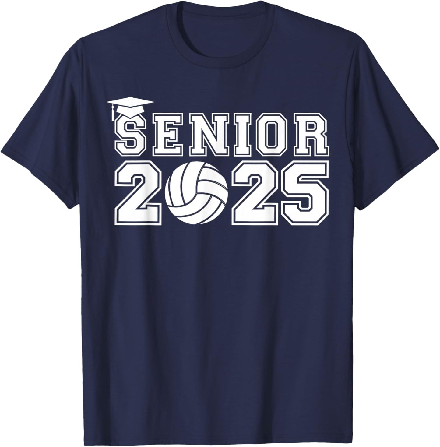 Volleyball Senior 2025 Graduation Class Of 2025 Graduate T-Shirt - T-Shirt | Navy