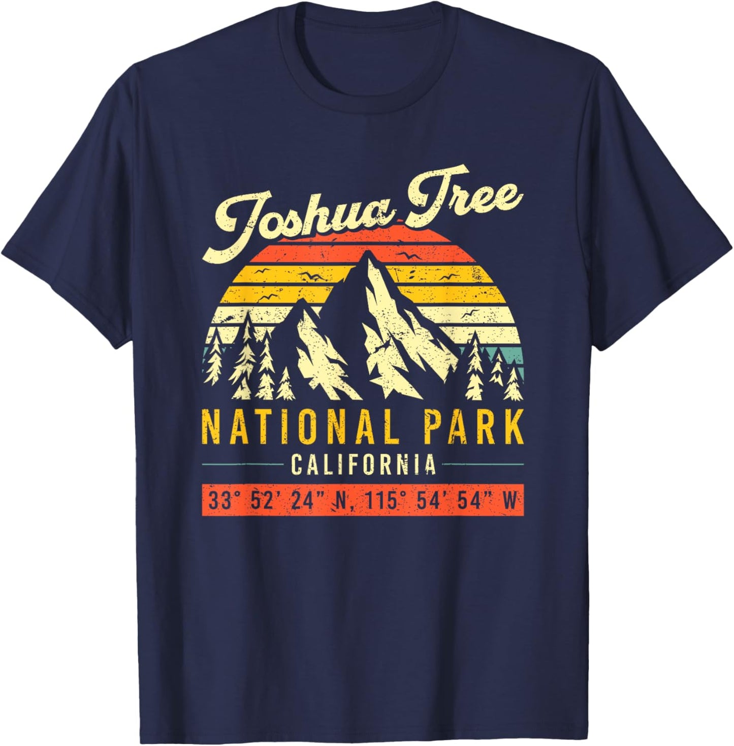 Joshua Tree California Vintage Retro National Park T-Shirt - T-Shirt | Navy