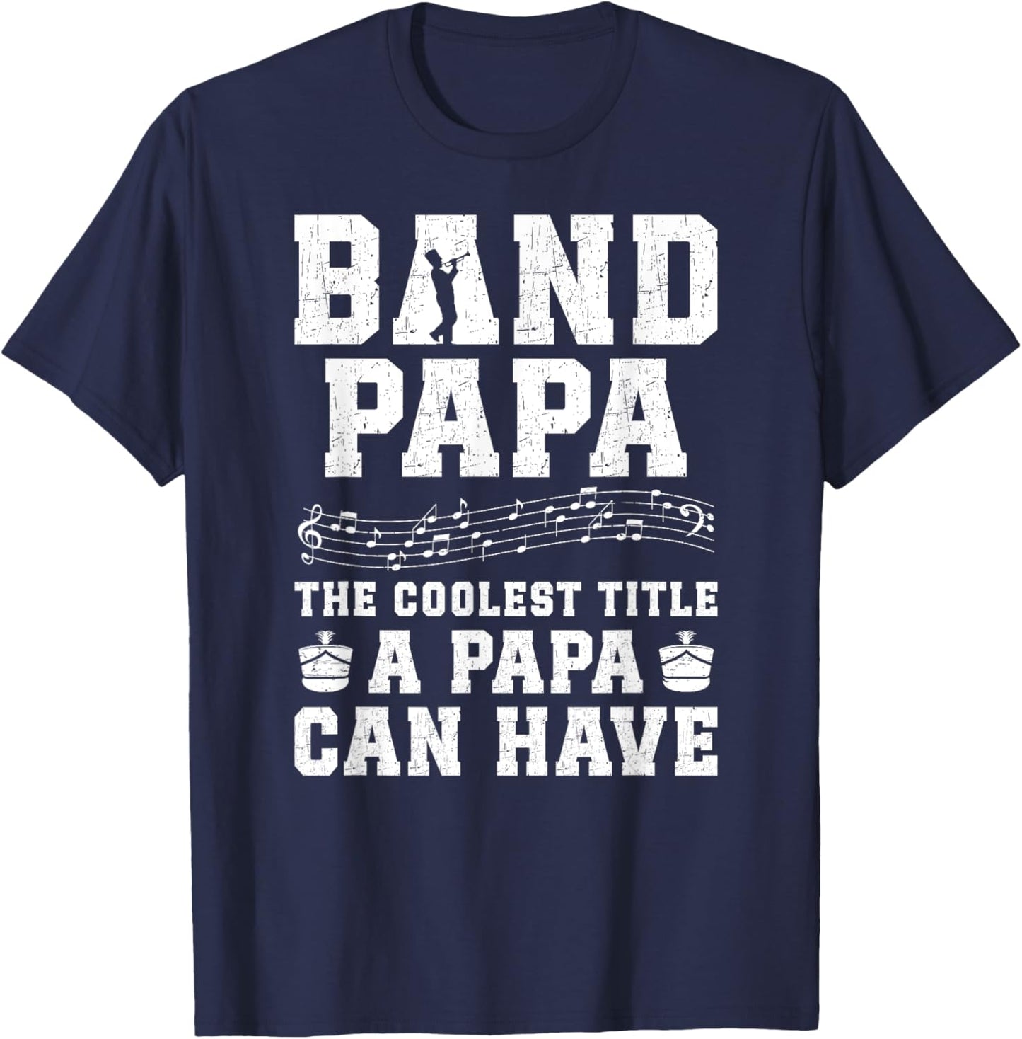 Band Papa Coolest Title Marching Band Papa Grandpa T-Shirt - T-Shirt | Navy