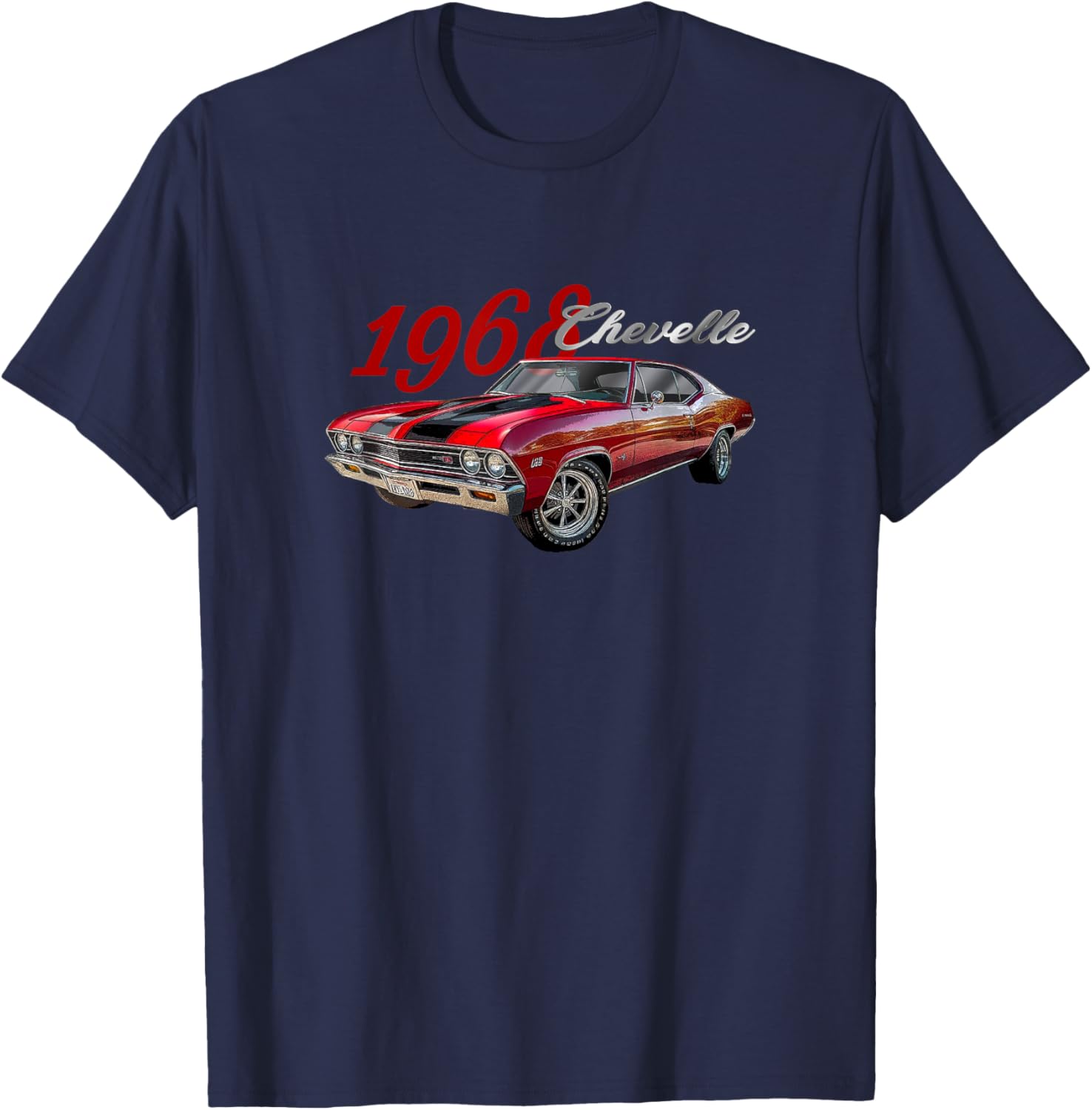 Vintage 1968 Chevelle, Classic American Muscle Car, V8 T-Shirt - T-Shirt | Navy