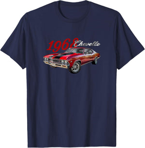 Vintage 1968 Chevelle, Classic American Muscle Car, V8 T-Shirt - T-Shirt | Navy